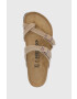 Birkenstock Șlapi de piele Mayari femei culoarea bej cu toc plat 1011433-tab.brwn - Pled.ro