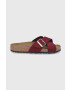 Birkenstock Papuci din piele 1020628.Maroon - Pled.ro