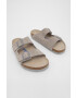 Birkenstock Papuci din piele culoarea gri 1020507.Stone.Coin-Stone.Coin - Pled.ro