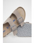 Birkenstock Papuci din piele culoarea gri 1020507.Stone.Coin-Stone.Coin - Pled.ro