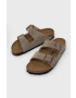 Birkenstock papuci din piele Arizona femei culoarea gri 51463.TAUP-TAUPE - Pled.ro