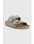 Birkenstock slapi de piele Arizona Big Buckle femei culoarea gri - Pled.ro