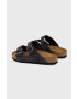 Birkenstock papuci din piele Arizona Sfb barbati culoarea gri - Pled.ro