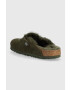 Birkenstock papuci din piele Boston femei culoarea verde 1025667 - Pled.ro