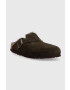 Birkenstock papuci din piele Boston FUR - Pled.ro