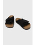 Birkenstock papuci din piele Kyoto barbati culoarea negru - Pled.ro