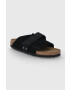 Birkenstock papuci din piele Kyoto femei culoarea negru - Pled.ro