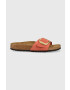 Birkenstock papuci din piele Madrid femei culoarea portocaliu 1025407 - Pled.ro