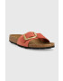 Birkenstock papuci din piele Madrid femei culoarea portocaliu 1025407 - Pled.ro