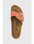 Birkenstock papuci din piele Madrid femei culoarea portocaliu 1025407 - Pled.ro