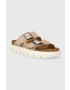 Birkenstock papuci din piele X PAPILLIO Arizona Chunky femei culoarea bej 1024950 - Pled.ro