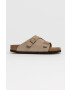 Birkenstock Papuci din piele femei culoarea bej - Pled.ro