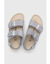 Birkenstock sandale din piele intoarsa Milano Suede femei culoarea argintiu 1024233 - Pled.ro