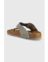 Birkenstock șlapi de piele Gizeh Big Buckle femei culoarea gri cu toc plat 1022179 - Pled.ro