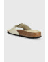 Birkenstock slapi de piele Madrid femei culoarea bej 1025298 - Pled.ro