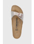 Birkenstock Șlapi de piele Madrid femei culoarea auriu 1020632.Taupe-Taupe - Pled.ro