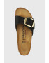 Birkenstock șlapi de piele Madrid Big Buckle femei culoarea negru 1023373.BLK-BLACK - Pled.ro