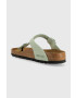 Birkenstock șlapi din piele întoarsă Gizeh SFB femei culoarea verde cu toc plat 1023973-pgreen - Pled.ro