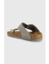 Birkenstock slapi din piele intoarsa Gizeh Big Buckle femei culoarea gri cu toc plat 1022205 - Pled.ro