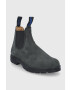 Blundstone botine din piele intoarsa femei culoarea gri cu toc plat - Pled.ro