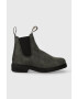 Blundstone botine din piele intoarsa femei culoarea gri cu toc plat 1308.Rustic.Black - Pled.ro