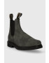 Blundstone botine din piele intoarsa femei culoarea gri cu toc plat 1308.Rustic.Black - Pled.ro