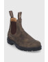 Blundstone Ghete Chelsea de piele 585 femei culoarea maro cu toc plat - Pled.ro