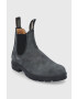 Blundstone Ghete Chelsea de piele 587 femei culoarea gri cu toc plat - Pled.ro