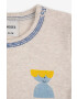 Bobo Choses longsleeve bebelusi culoarea bej cu imprimeu - Pled.ro