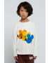 Bobo Choses longsleeve din bumbac pentru copii culoarea alb cu imprimeu - Pled.ro