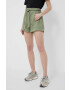 Bomboogie pantaloni scurti din bumbac culoarea verde neted high waist - Pled.ro