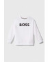 Boss bluza copii culoarea alb cu imprimeu - Pled.ro