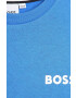 Boss bluza copii culoarea albastru marin neted - Pled.ro