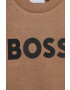 Boss bluza copii culoarea bej cu imprimeu - Pled.ro