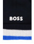 Boss caciula de bumbac pentru copii culoarea albastru marin bumbac din tricot gros - Pled.ro