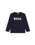 Boss longsleeve din bumbac pentru copii culoarea albastru marin cu imprimeu - Pled.ro