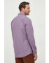 Boss Orange BOSS camasa din bumbac barbati culoarea violet cu guler clasic regular - Pled.ro