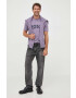 Boss Orange BOSS tricou din bumbac BOSS CASUAL barbati culoarea violet cu imprimeu - Pled.ro