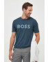 Boss Orange BOSS tricou din bumbac BOSS CASUAL barbati culoarea verde cu imprimeu - Pled.ro