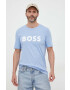 Boss Orange BOSS tricou din bumbac BOSS CASUAL culoarea verde cu imprimeu - Pled.ro