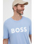 Boss Orange BOSS tricou din bumbac BOSS CASUAL culoarea verde cu imprimeu - Pled.ro