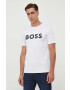 Boss Orange BOSS tricou din bumbac BOSS CASUAL barbati culoarea bej cu imprimeu - Pled.ro