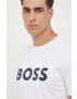 Boss Orange BOSS tricou din bumbac BOSS CASUAL barbati culoarea bej cu imprimeu - Pled.ro