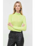 Boss Orange longsleeve femei culoarea verde cu guler - Pled.ro