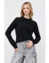 Boss Orange pulover de lana femei culoarea negru cu turtleneck - Pled.ro