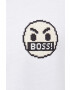 Boss Orange tricou din bumbac culoarea alb cu imprimeu - Pled.ro