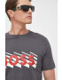 Boss Orange tricou din bumbac culoarea gri cu imprimeu - Pled.ro