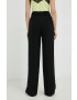 Boss pantaloni femei culoarea negru drept high waist - Pled.ro