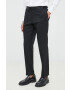 Boss pantaloni de lana barbati culoarea negru drept - Pled.ro