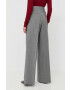 Boss pantaloni de lana culoarea gri lat high waist - Pled.ro